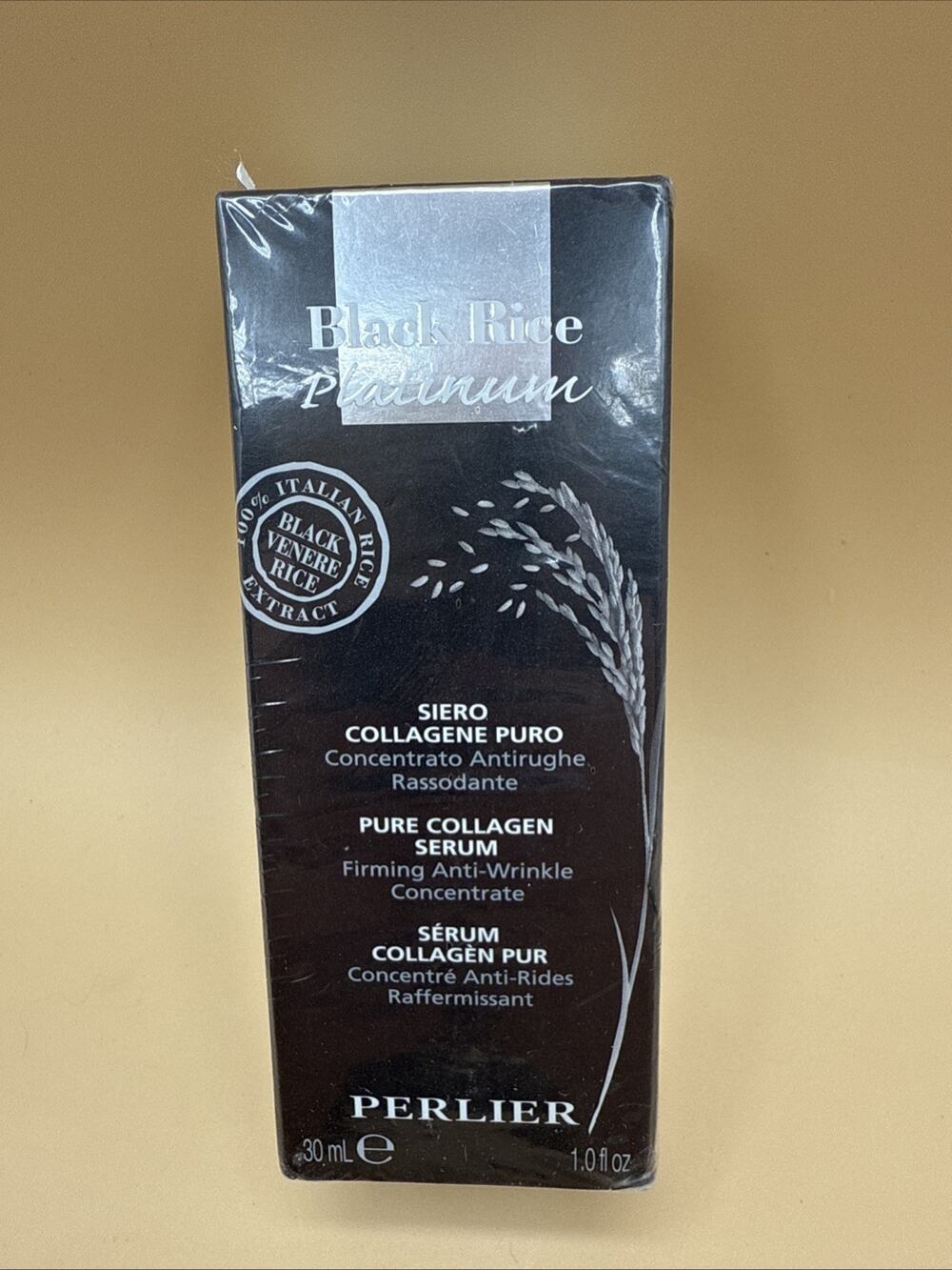 Perlier Black Rice Platinum Pure Collagen Serum 1 Oz Anti-Wrinkle Italy